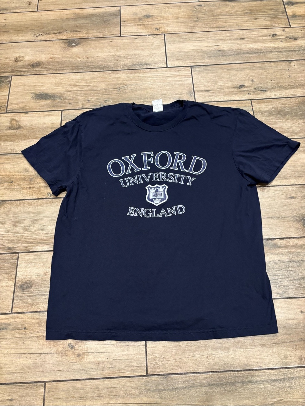 Vintage Oxford University England Navy Blue Graphic T-Shirt Mens XL Collegiate